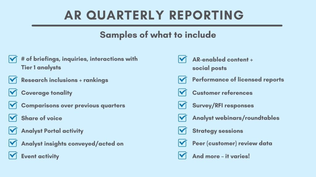 AR quarterly reporting examples